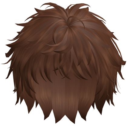 Fluffy Messy Anime Emo Boy Hair Brown