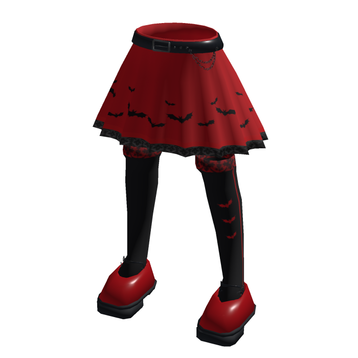Y2K Scarlet Bat Skirt & Stockings 🦇