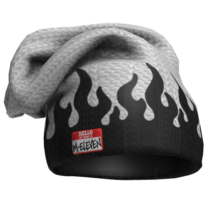 M11! - Oversized Black Beanie Flame Roblox item