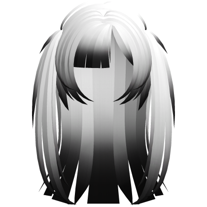 emo vkei moe vamp long choppy hair white black Roblox item