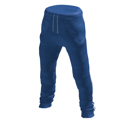 Blue joggers white stripe best sale
