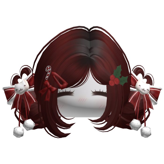 ♡ Christmas Buns w/ Bows (Red)