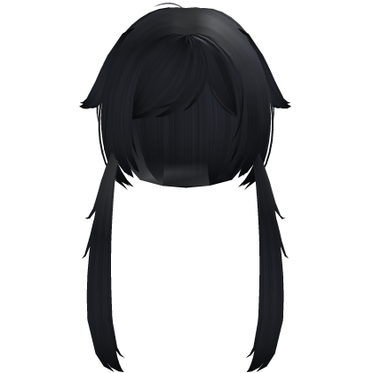 fluffy low jirai pigtails in black