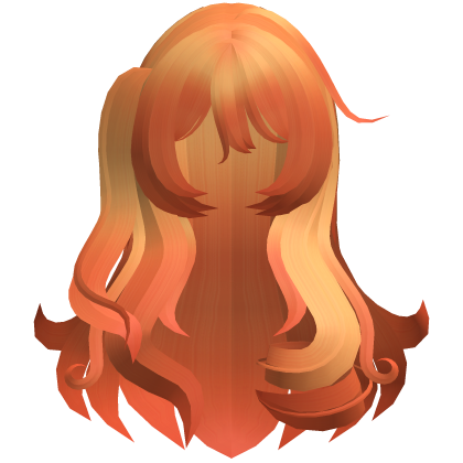 long fluffy swirly messy princess hair orange Roblox item