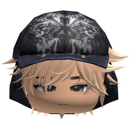 Emo Anime Spikey Boy Hair w/ Blue Hat (Blonde)