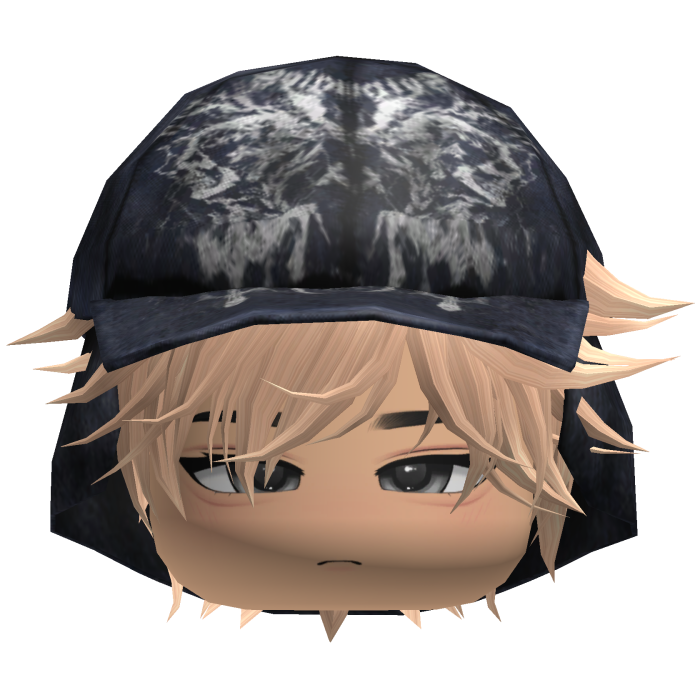 Emo Anime Spikey Boy Hair w/ Blue Hat (Blonde)