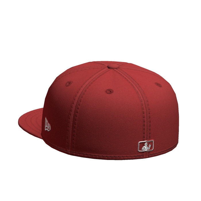 Outsized NY Backwards Fitted Cap Red