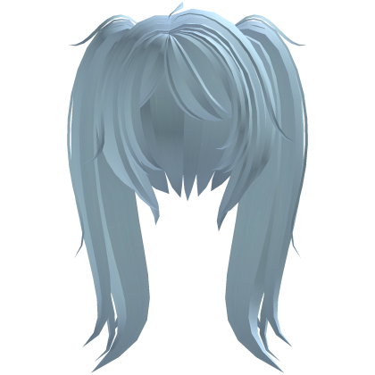 sweet messy fluffy pigtails in pastel blue  Roblox item