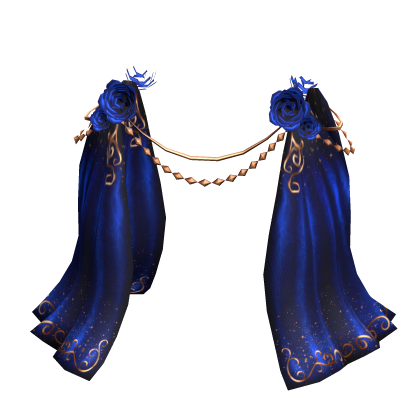 Ethereal Blue and Gold Rose Goddess Skirt (1.0)