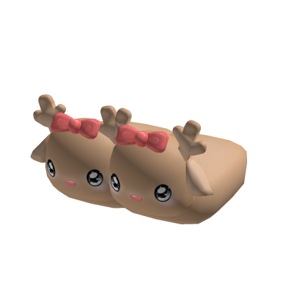 cute winter red christmas reindeer slippers