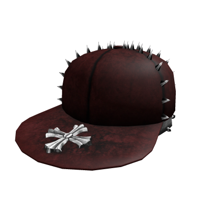 spiky y2k pierced punk cross hat in red