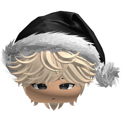 Messy Fluffy Blonde Hair a Santa Hat Y2k Roblox item