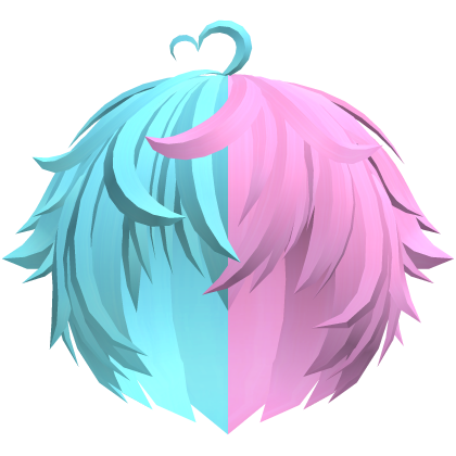 ♡ cute kawaii messy heart boy hair 🦄 blue & pink Roblox item