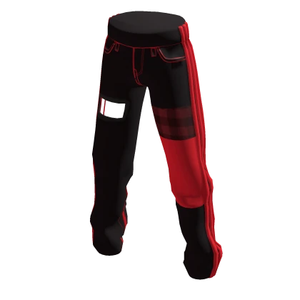 Red adidas pants roblox hotsell