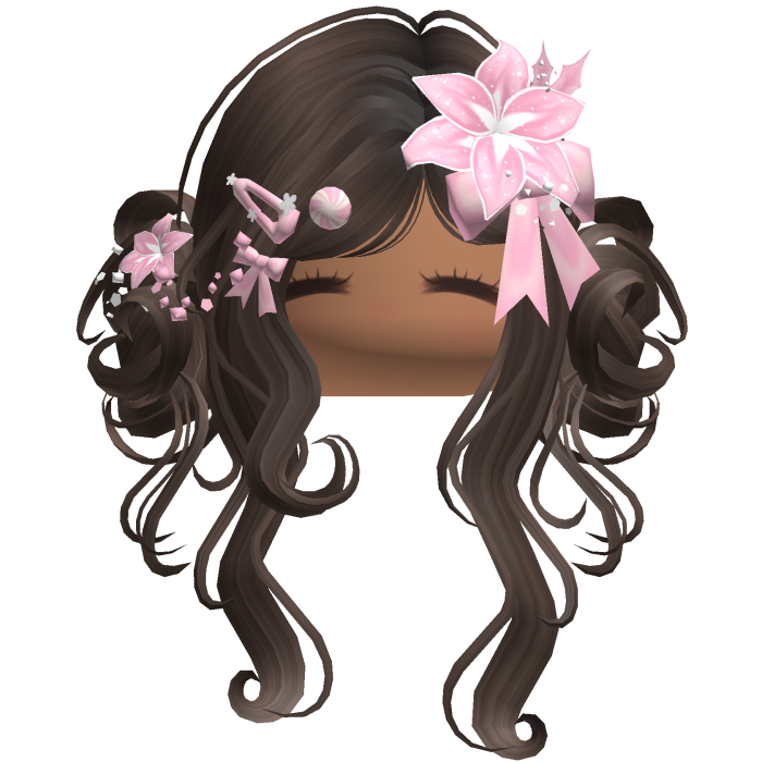 ♡ Christmas Flowery Twin Buns (Brown)