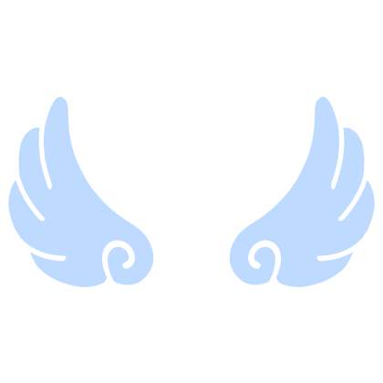 ♡ Cute Flared Sticker Angel Wings in Pastel Blue Roblox item