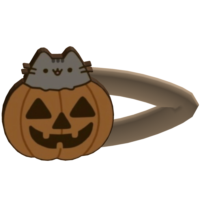 ♡ pusheen cat pumpkin hairclip