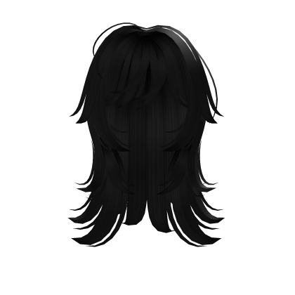 black cute messy anime hair w/ bangs Roblox item