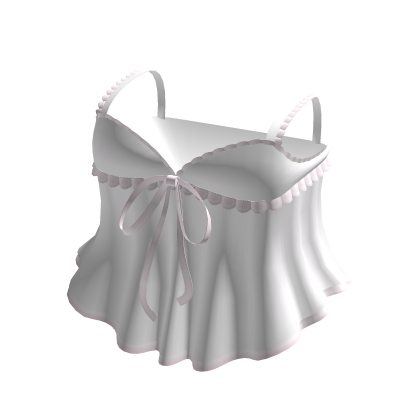 ୨ৎ cute flowy dress w ribbon in white & pink