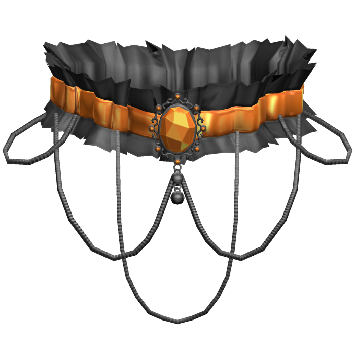 Orange Gothic Ruffle Choker
