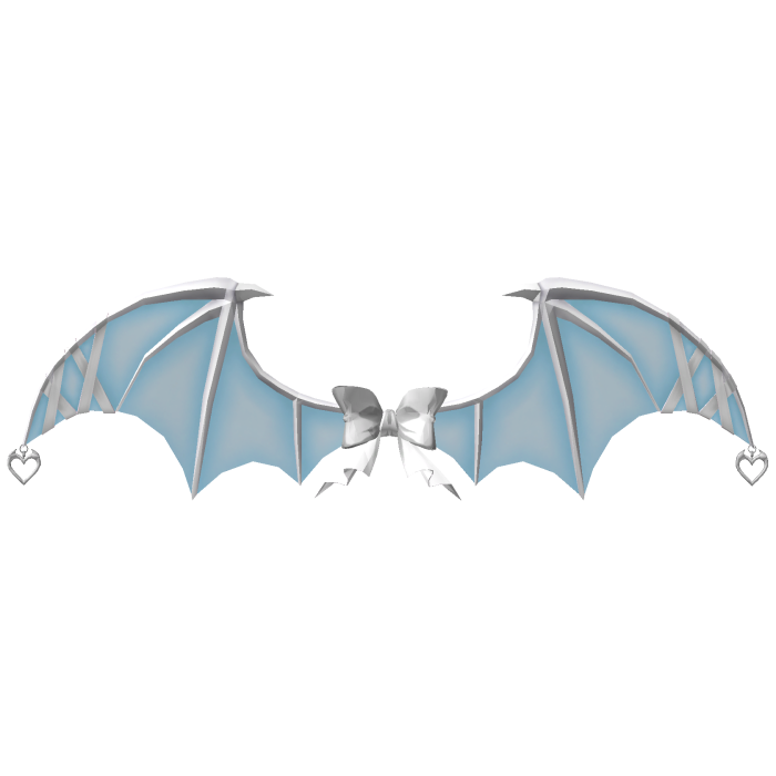 Bat Imp Ribbon Lace Wings - Pastel Baby Blue White