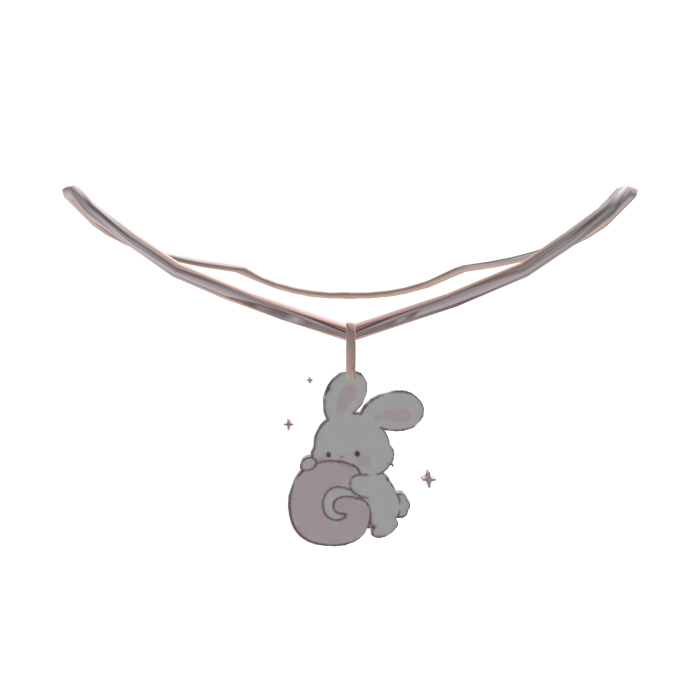 cute g pink bunny initial necklace 1.0