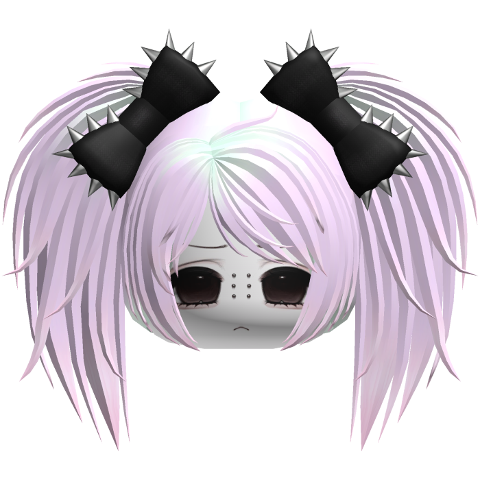 Gothic Moe Vkei Pastel Pink Messy Pigtails /w Bows