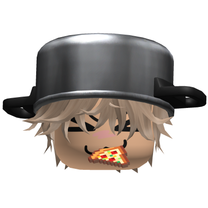 Messy Blonde Hair W/ Pot Hat & Pizza