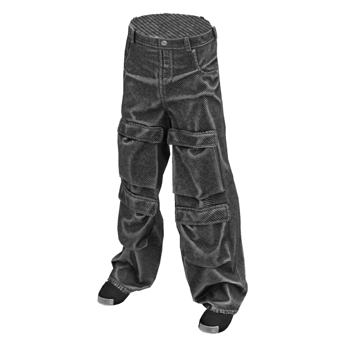 Vintage Baggy Cargo Jeans (Gray)