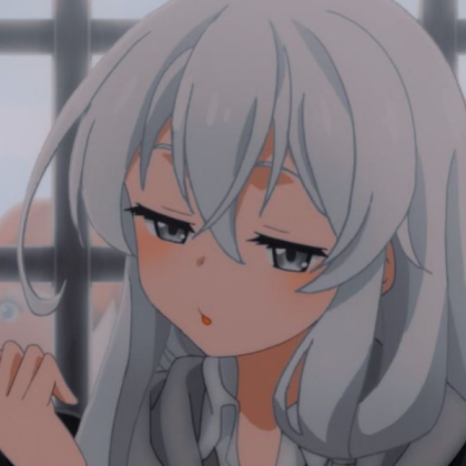 Aesthetic anime girl | Blue | Silver | Gray Roblox decal