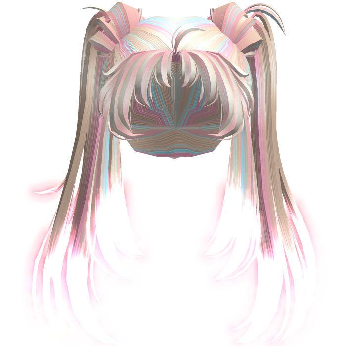 Glowing Long Buns Anime Hair [Emissive] • DD21