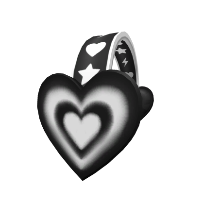 Preppy Black Heart Wave Headphones