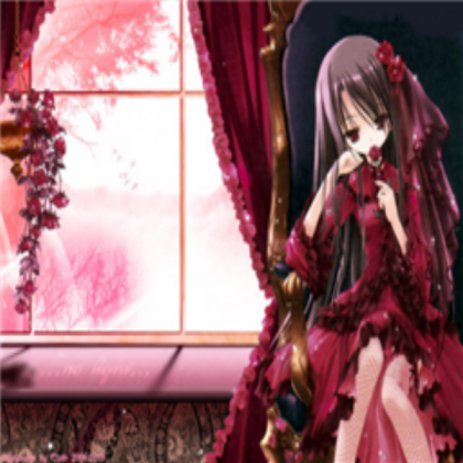 Red rose anime girl Roblox decal