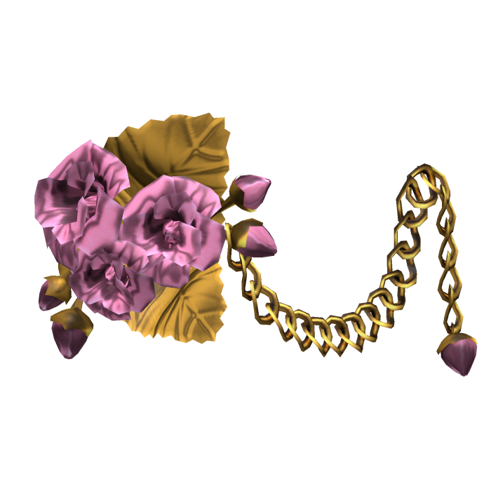 1.0 Pink & Gold Metal Rose Flower Waist Chain