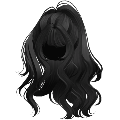 Black Long Wavy Half Up Half Down
