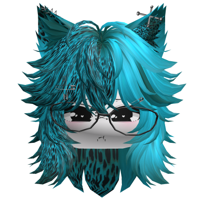 Moe Furry Wolfcut (Cyan Leopard)