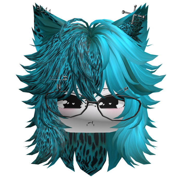 Moe Furry Wolfcut (Cyan Leopard)