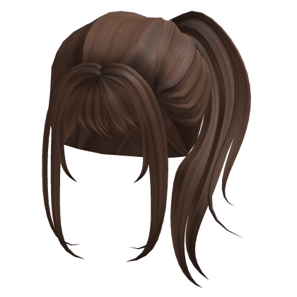 Brown Y2K Messy Side High Ponytail Girl Hair Roblox item