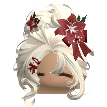 ♡ Christmas Flowery Bun Updo (Beige)