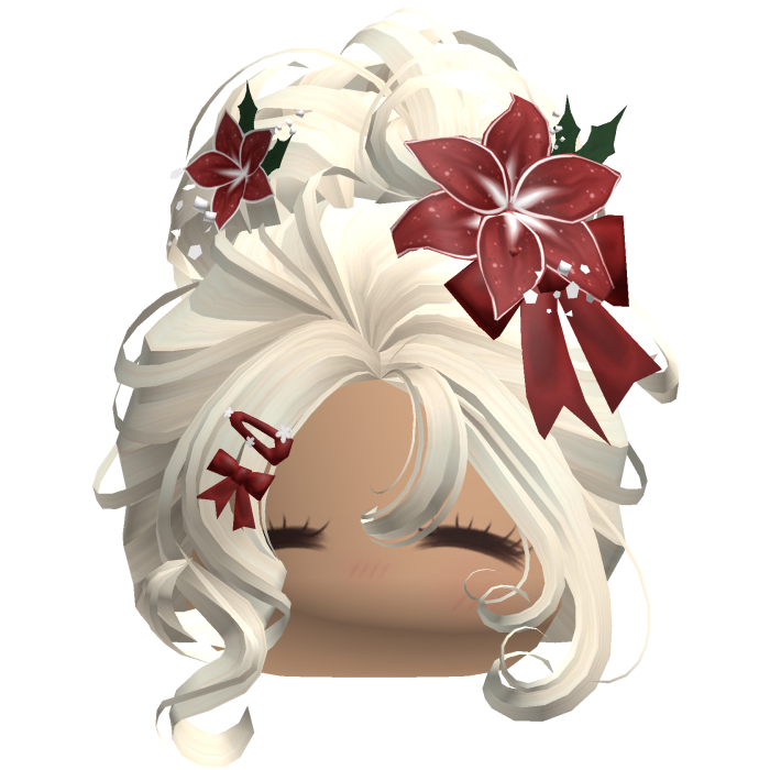 ♡ Christmas Flowery Bun Updo (Beige)