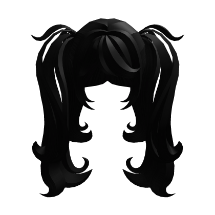 fluffy cute cozy kawaii black pigtails Roblox item