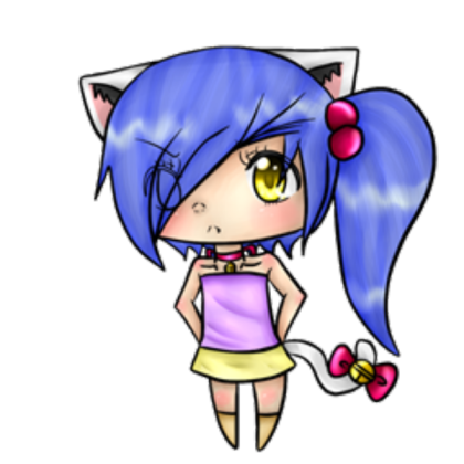 Blue-Haired Kitten Girl Roblox decal