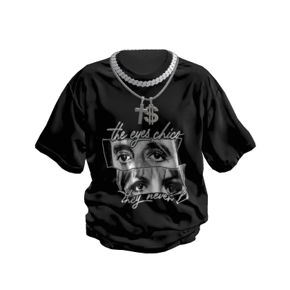 Black T-Shirt The Eyes Chico Vintage  w/ Chains Roblox item render