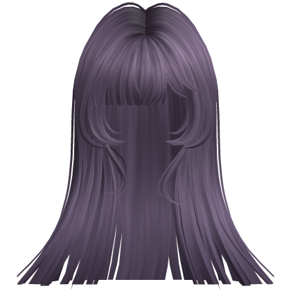 Long Straight Fanned Out Hime Cut Hair Purple Roblox item