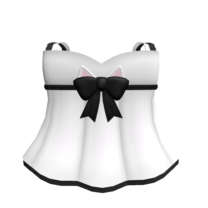 Kitty Baby Doll Dress In White & Black Roblox item