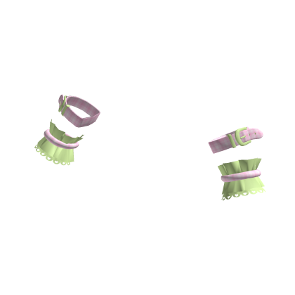 cute pastel pink green ruffled bracelets w belt