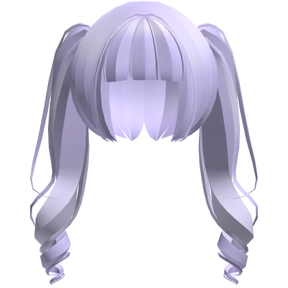 moe neat jirai curly ponytails w bangs purple