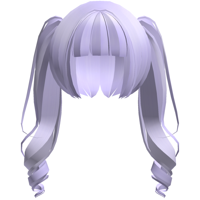 moe neat jirai curly ponytails w bangs purple