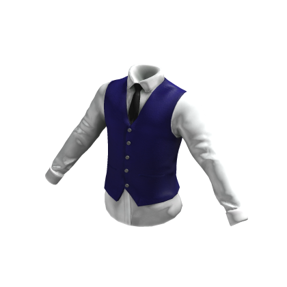 Blue Vest with White Collared Longsleeves