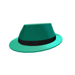 Turquoise Shiny Fedora